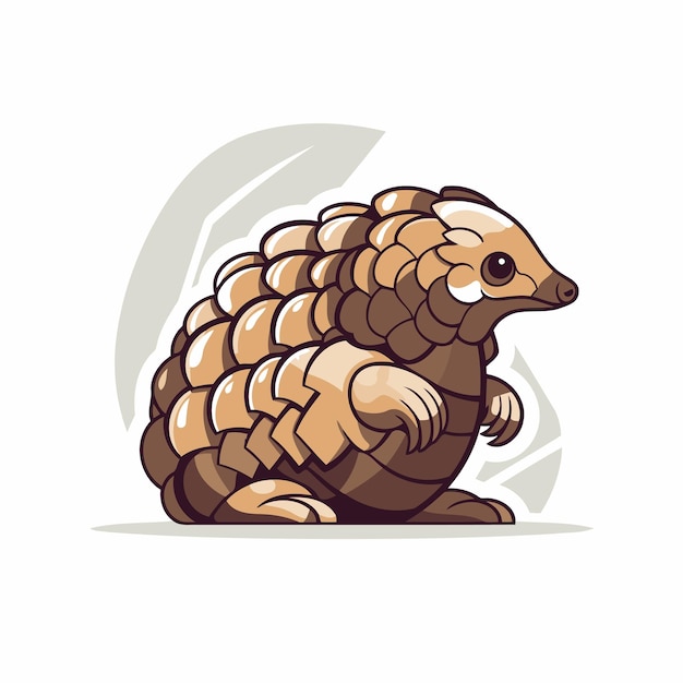 Cute cartoon armadillo Vector illustration isolated on white background