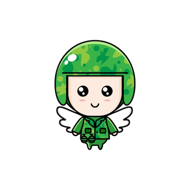 Cute cartoon army chibi