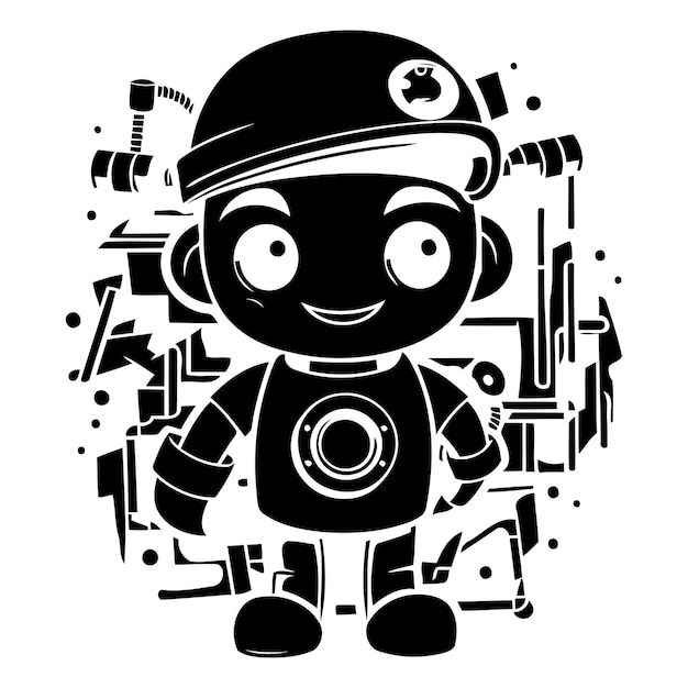 Vector cute cartoon astronaut boy vector illustration of a spaceman