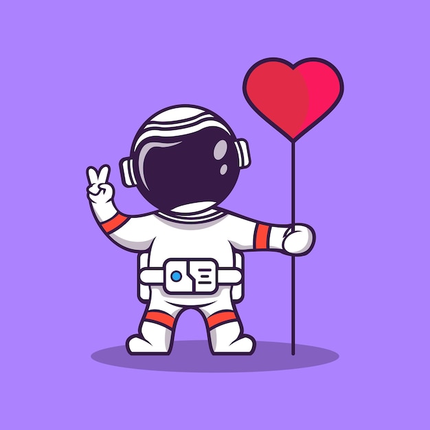 Vector cute cartoon astronaut on the moon with rocket vector illustration