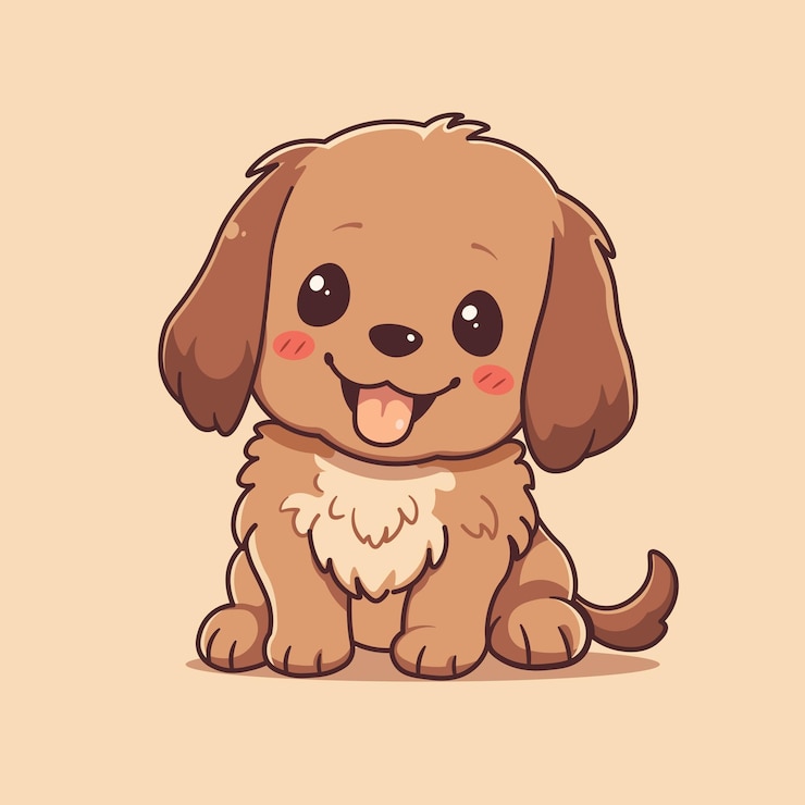 Vector 귀여운 만화 아기 강아지 그림