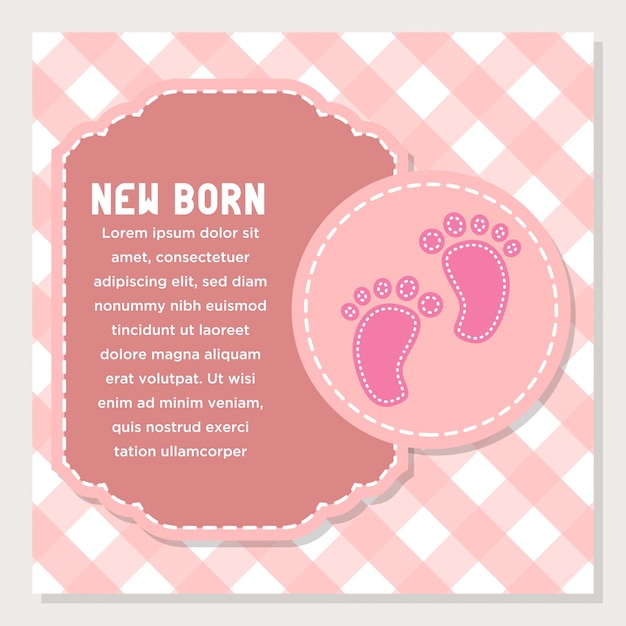 Cute cartoon baby shower and new born invitation card