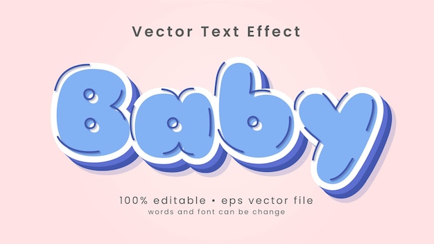 Cute cartoon baby text effect style