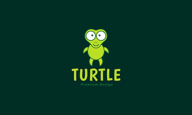 Cute cartoon baby turtle logo vector symbol icon design illustration