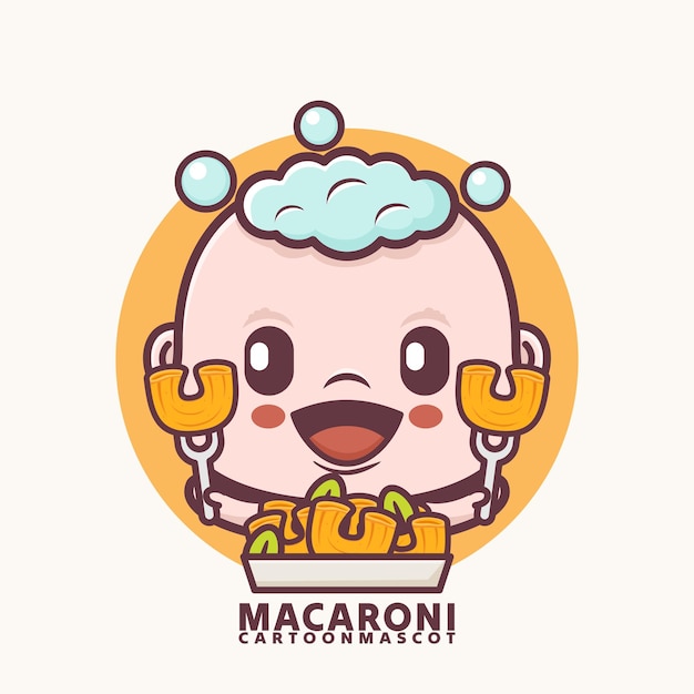 cute cartoon baby with macaroni