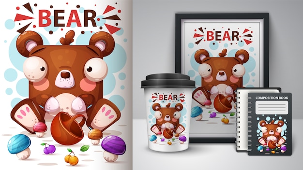 Cute cartoon bear illustration