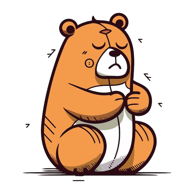 Vector cute cartoon bear vector illustration of a cute little bear