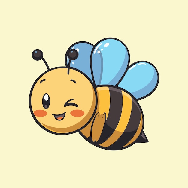 a cute cartoon bee with a yellow