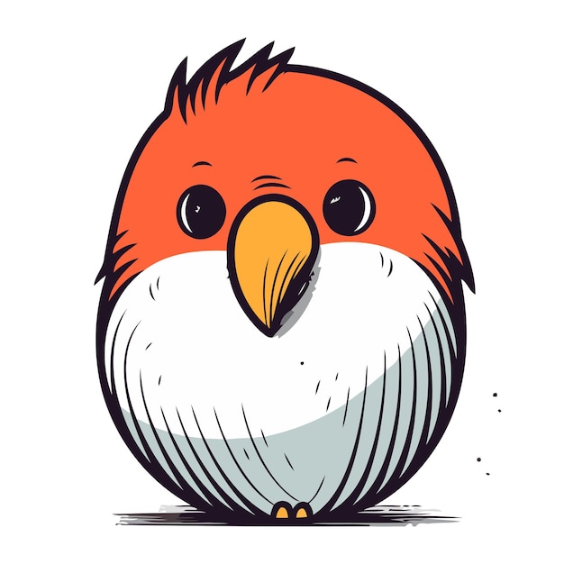 Vector cute cartoon bird isolated on a white background vector illustration