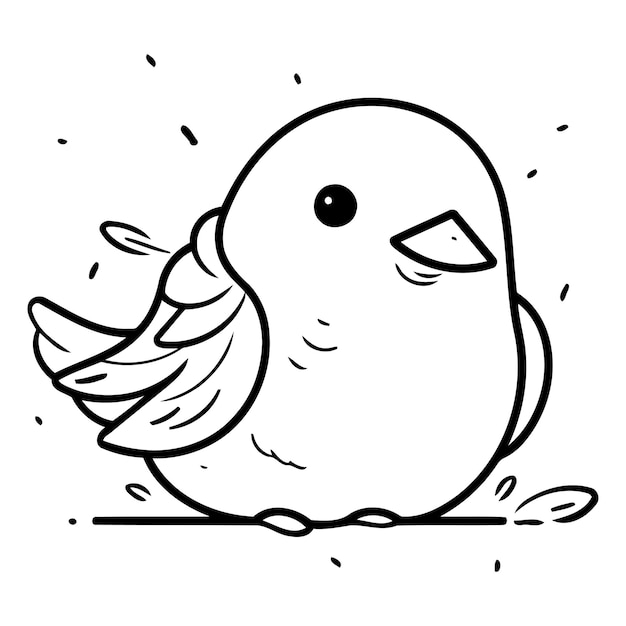 Cute cartoon bird Vector illustration of a cute little bird