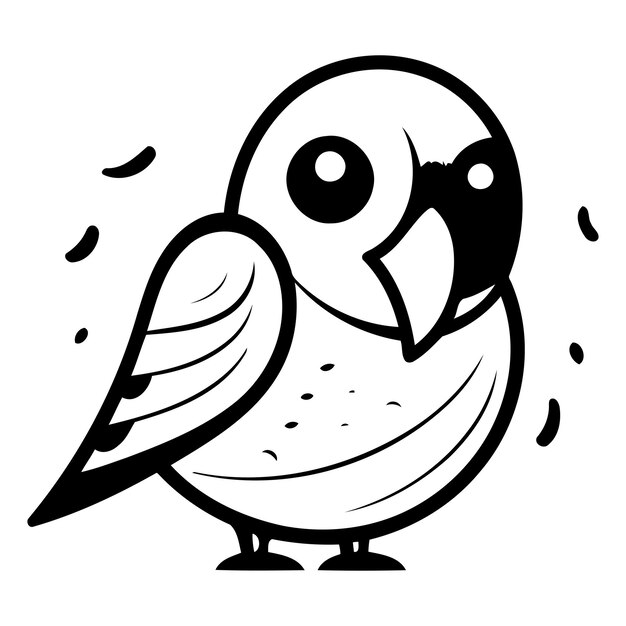 Piccolo uccello dei cartoni animati illustrazione vettoriale isolata su uno sfondo bianco