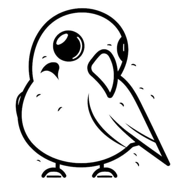 Piccolo uccello dei cartoni animati illustrazione vettoriale isolata su uno sfondo bianco