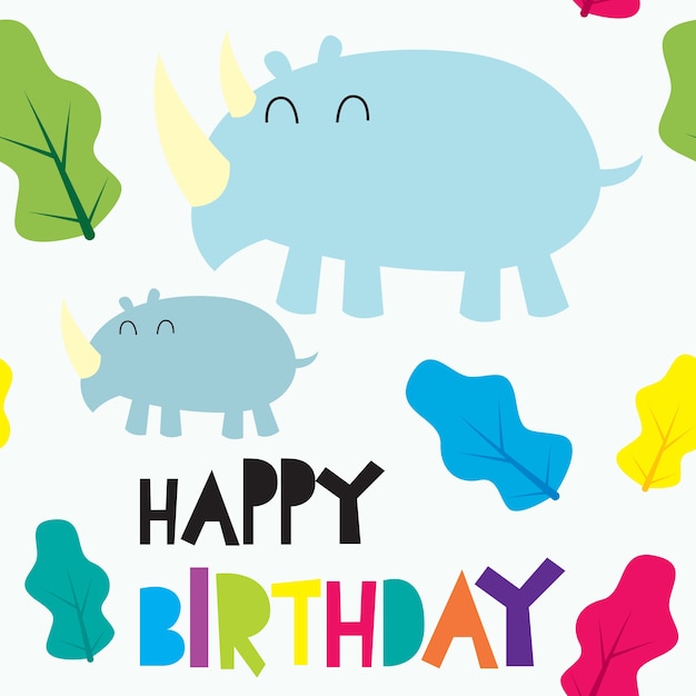 Vector cute cartoon birthday background