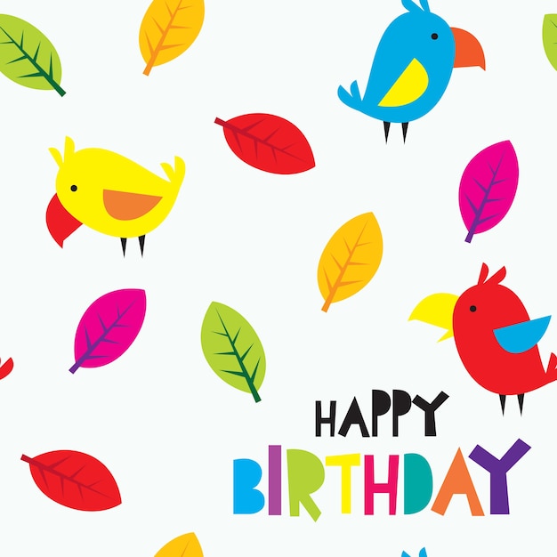 Vector cute cartoon birthday background