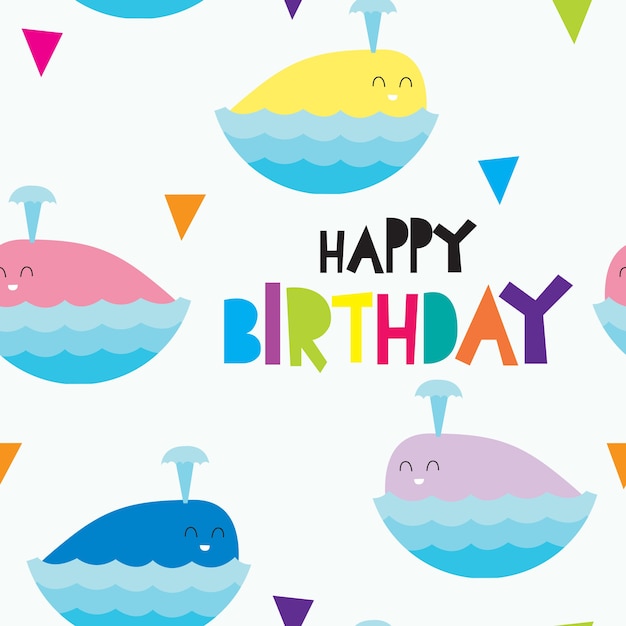 Vector cute cartoon birthday background