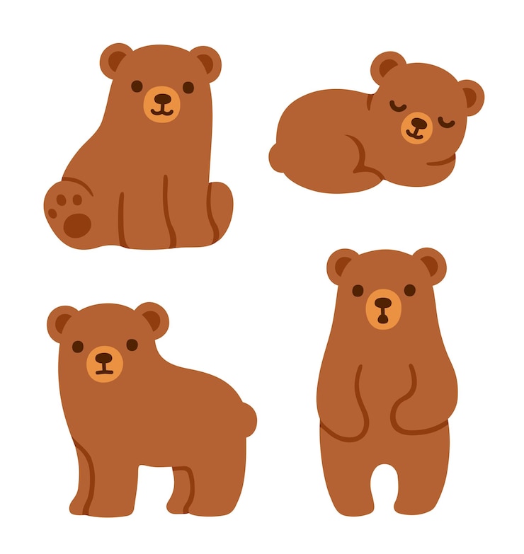 Vector かわいい漫画のヒグマの子