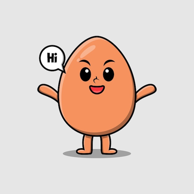 Cute cartoon brown cute egg character