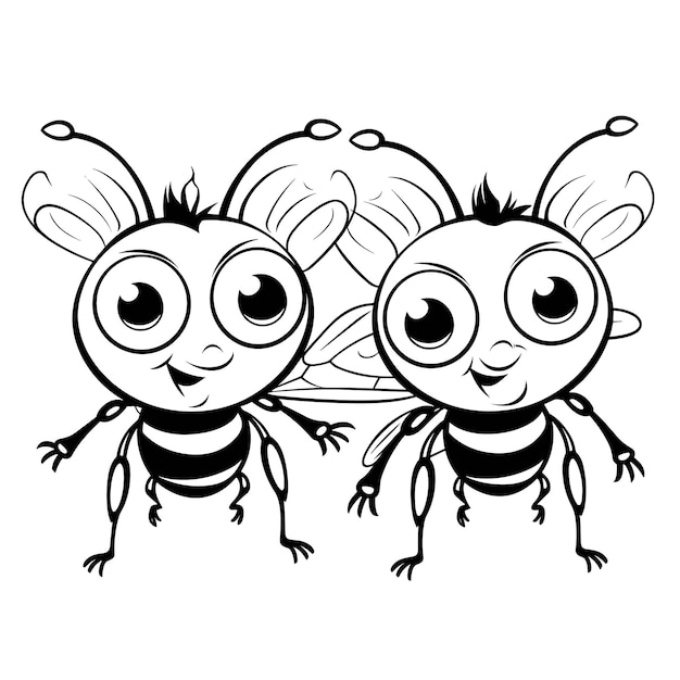 Cute Cartoon Bugs Coloring Page Kids Coloring Pages eps