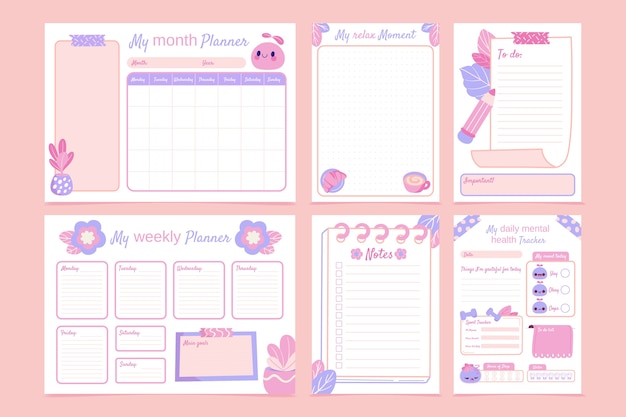 Cute cartoon bullet journal set