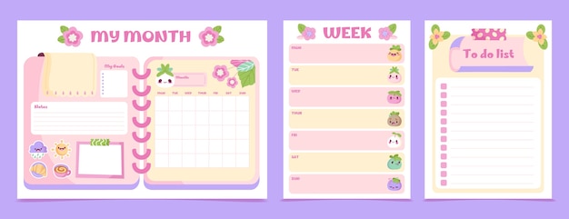 Cute cartoon bullet journal set