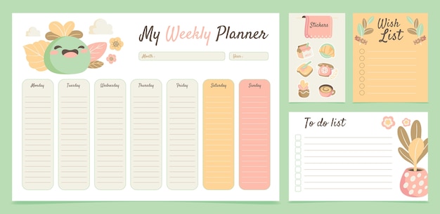 Cute cartoon bullet journal set