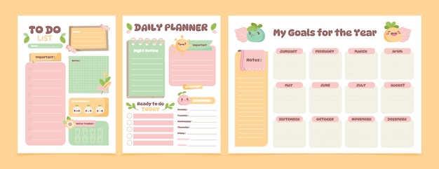 Cute cartoon bullet journal set