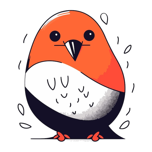 Cartoon bullfinch carino isolato su sfondo bianco illustrazione vettoriale