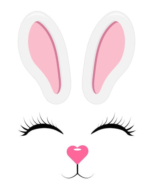 Cute cartoon bunny face tema da favola pasqua