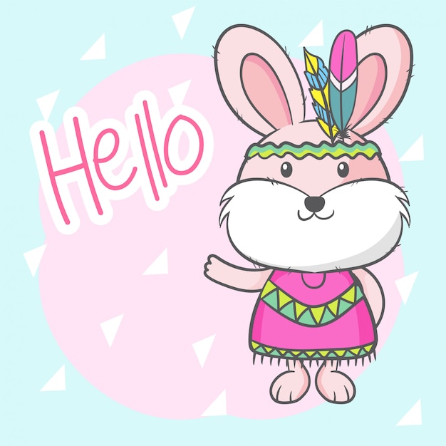 Cute cartoon bunny girl