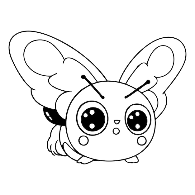 cute cartoon butterfly vector illustration isolated on a white background