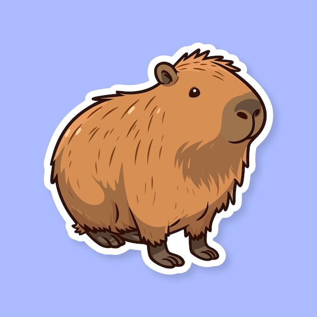 Cute cartoon capybara kawaii vector illustration Isolated animal vector Flat cartoon style isolated