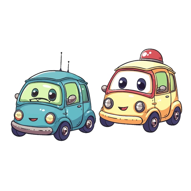 Cute_cartoon_carsColoring_and_colorful_clipart