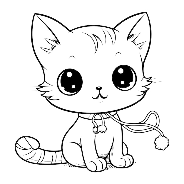 Premium Vector | Cute cartoon cat coloring book for children vector ...