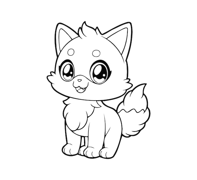 Cute cartoon cat coloring book for children