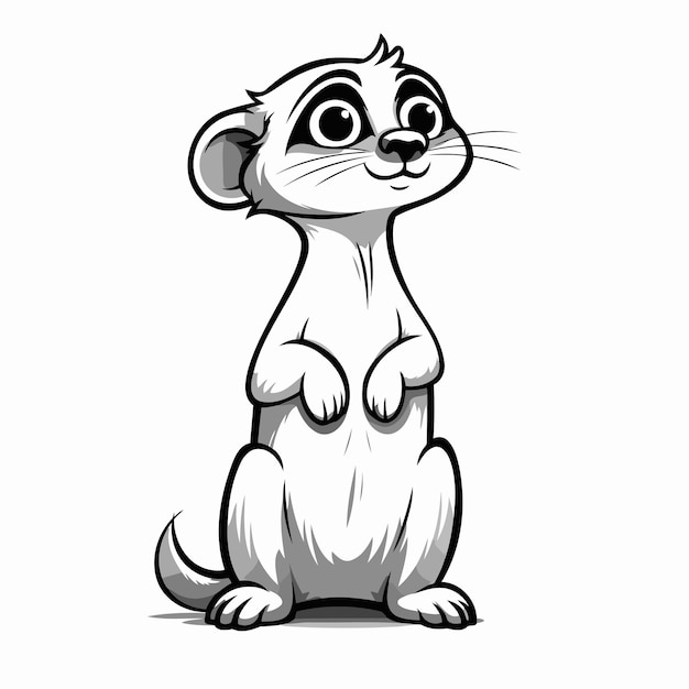 Cute cartoon cat isolated on a white background Vector illustration