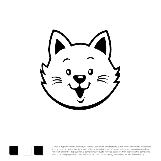 Premium Vector | Cute cartoon cat logo .