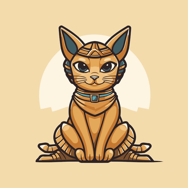 Vector cute cartoon cat sitting vector illustration of a cat sitting