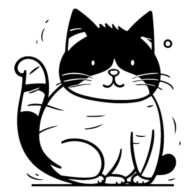 Вектор Милая мультфильмная кошка векторная иллюстрация изолирована на белом фоне