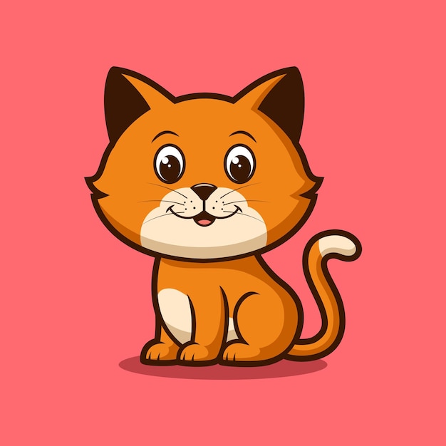 Cute cartoon cat Vector illustration