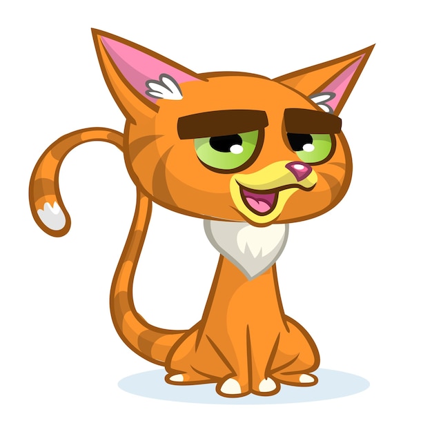 Vector cute cartoon cat vector illustration