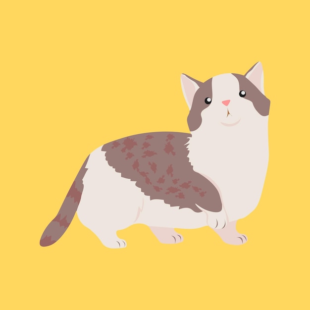 Vector cute cartoon cat vector illustration