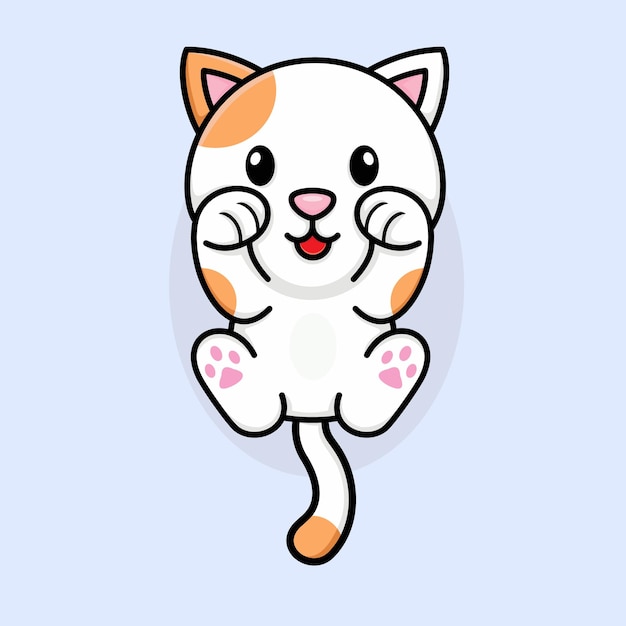 Vector cute cartoon cat with style vector illustration