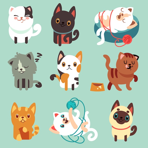 Cute cartoon cats