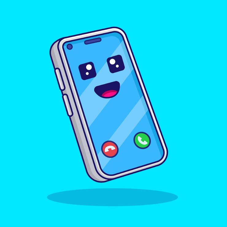 Вектор милый мультфильм технология мобильных телефонов векторный иллюстрационный дизайн
