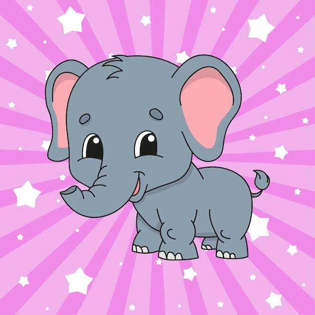Cute cartoon character elephant