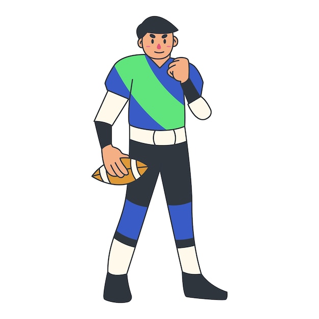 Cute cartoon character football player