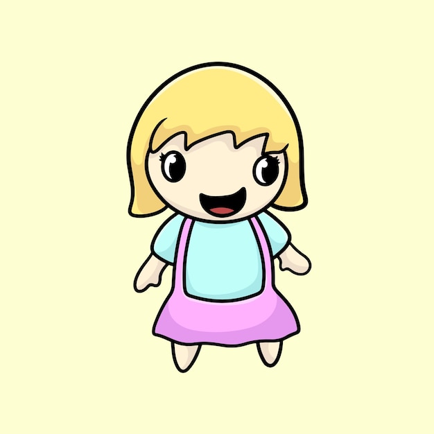 Premium Vector | Cute cartoon character mascot flat design cute funny fun
