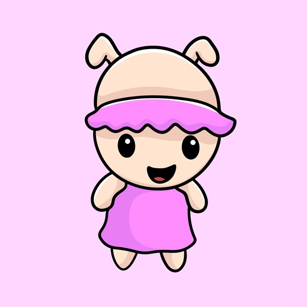 Cute Cartoon Character Mascot Flat Design Cute Funny Fun