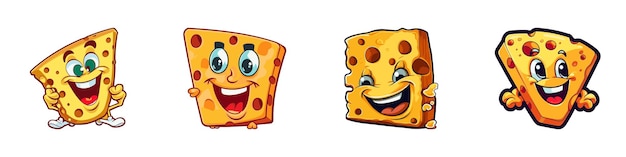 Cute cartoon cheese Vector illustration