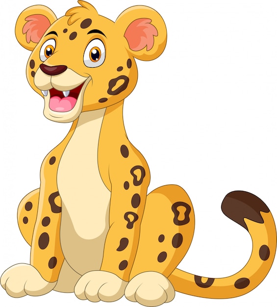 Vector a cute cartoon cheetah sitting